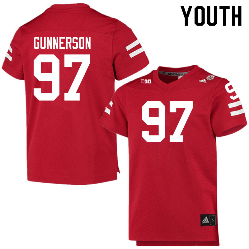 Youth #97 Blaise Gunnerson Nebraska Cornhuskers College Football Jerseys Sale-Scarlet - Click Image to Close